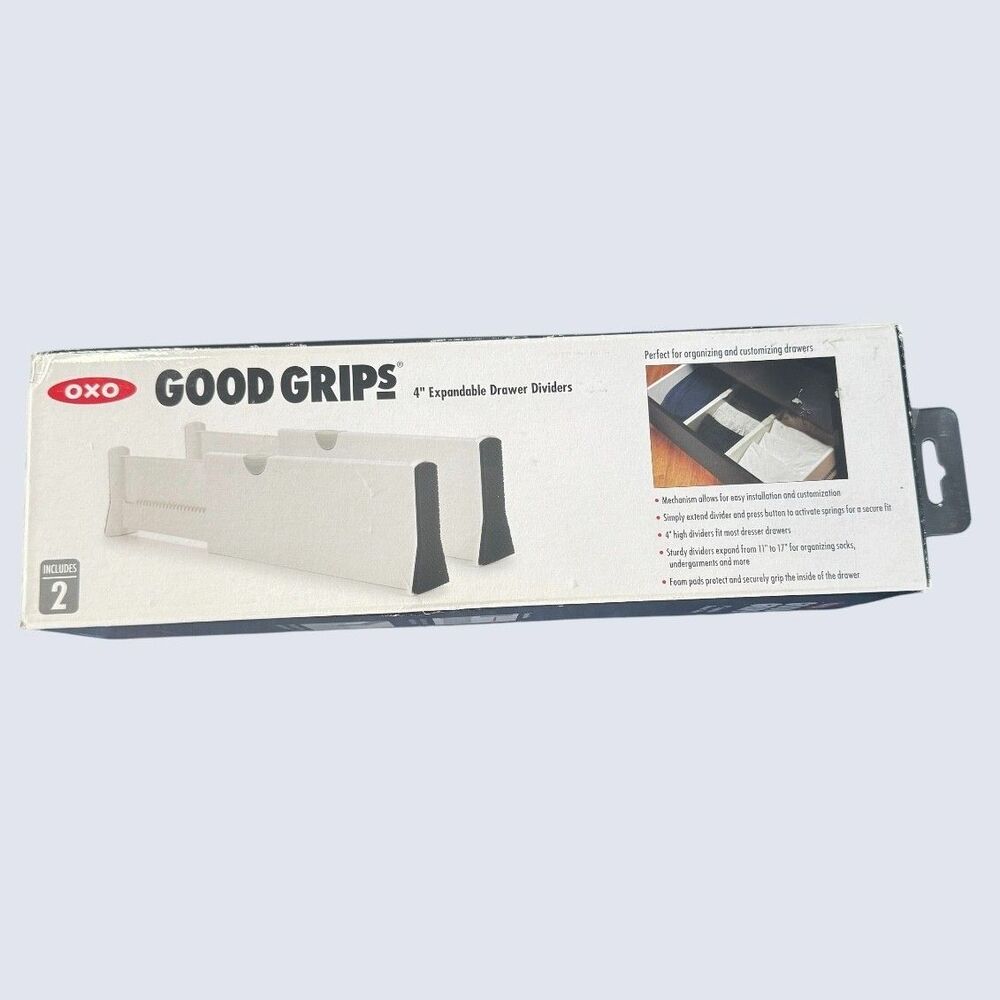 OXO Good Grips Expandable Dresser Drawer Divider - 2 Pack  ~ New In Box ~